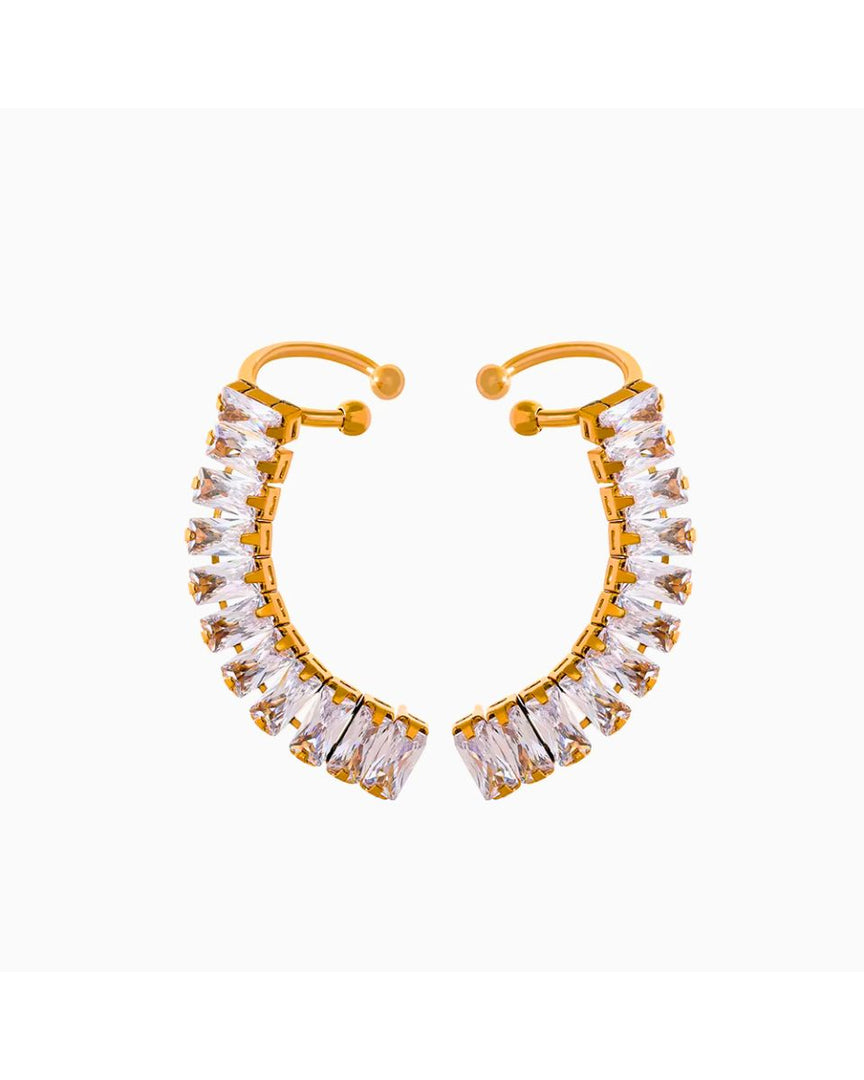 Brincos Ear Clip Zircônia