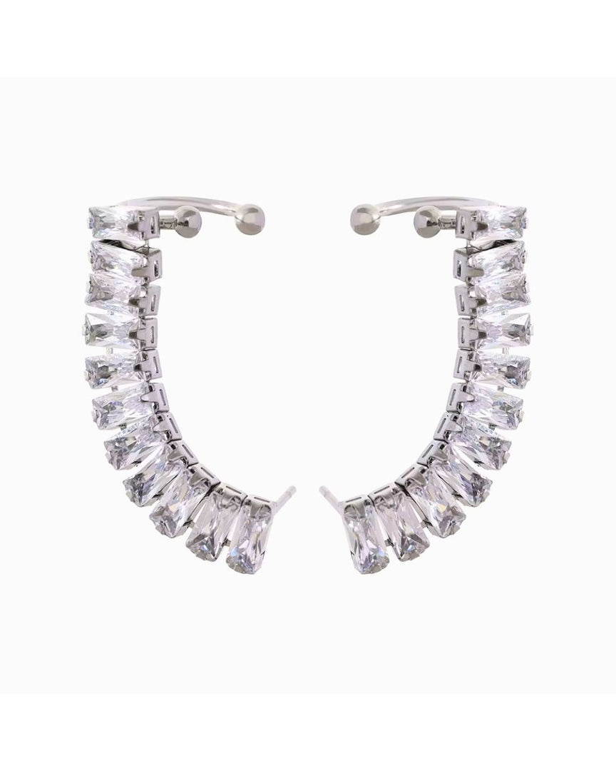 Brincos Ear Clip Zircônia